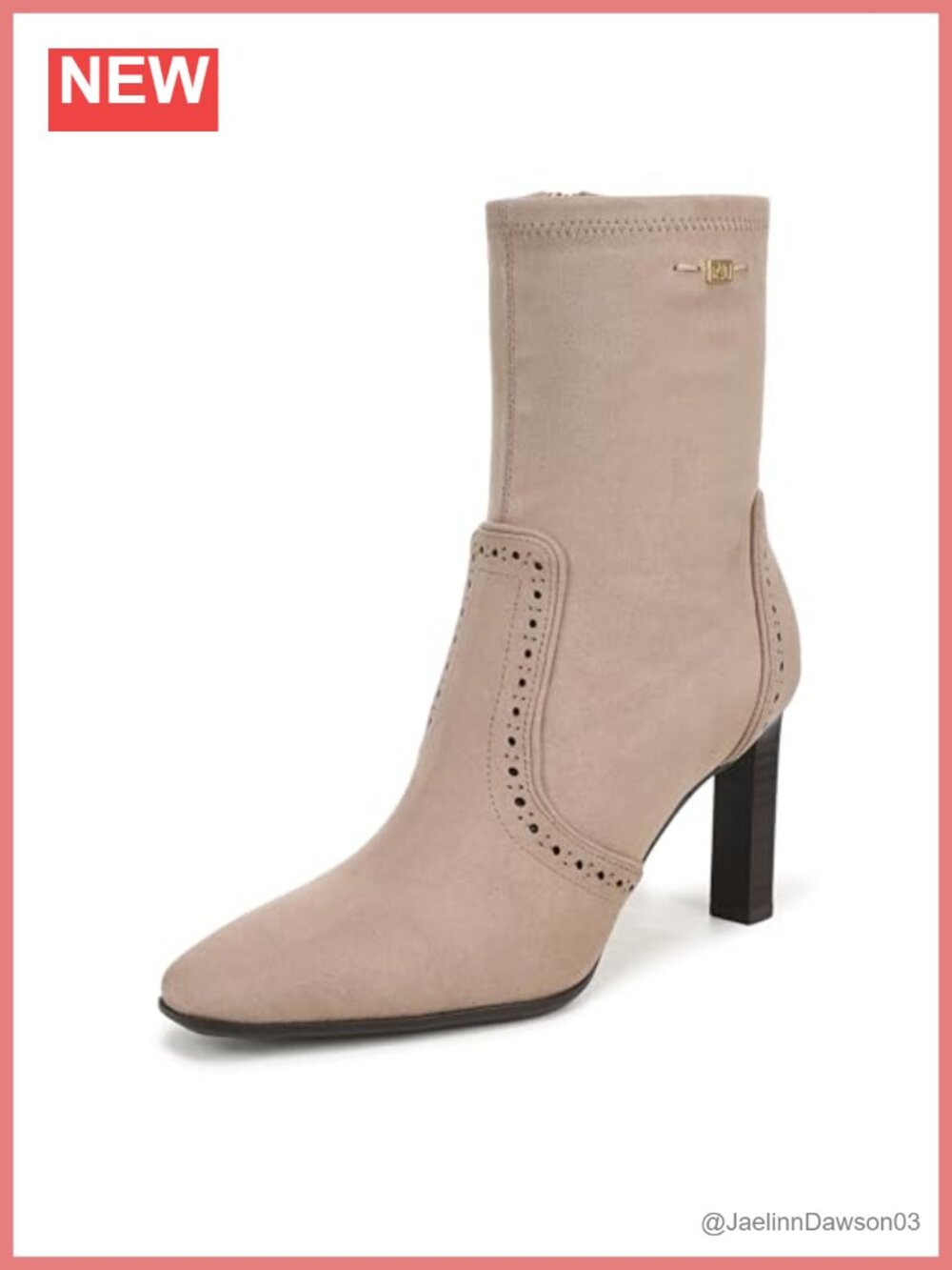 Women's Square Toe Block Heel Ankle Bootie with Zip Closure